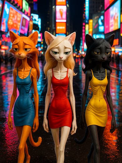 Skinny Cats in Fun Cartoons for Kids