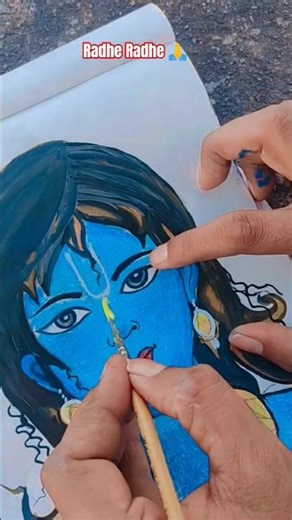 ✨Krishna colour penting🎨। beautiful krishna drawing #krishna #drawing #art #shorts #ytshorts