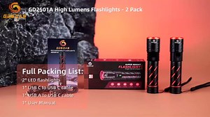 Rechargeable Flashlights High Lumens 100000 2 Pack, Super Bright 30W LED, Long Lasting 12H, Single Click 3 Modes, Multifunctional USB C Input Output LCD Power Display, for Camping Hiking Home