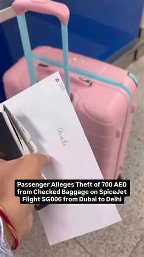 AVIATION NEWS | A passenger has lodged a serious complaint against SpiceJet Airlines, alleging the theft of 700 AED from their checked baggage on Flight... | Instagram