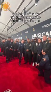 381K views · 10K reactions | Los Angeles County firefighters pose on the GRAMMYs red carpet  | CBS Mornings | Facebook