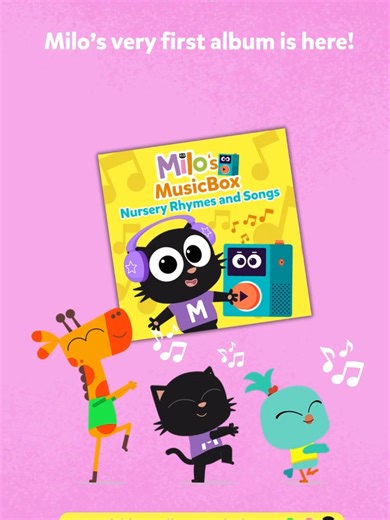 🎶 Listen NOW to Milo's first music album! 👉 Press play and join the fun! #milo #fyp #newalbum #nurseryrhymes #kidscartoons #cat