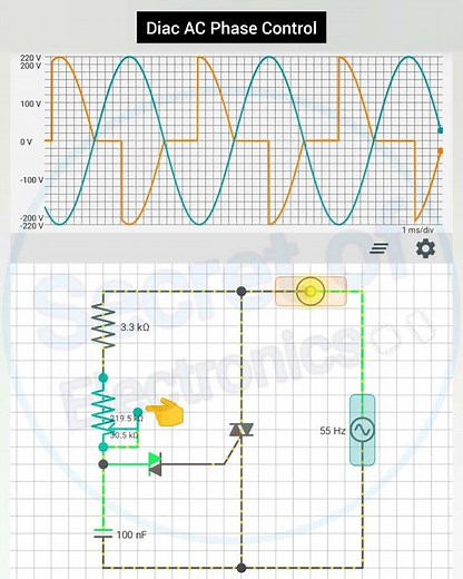 AC Phase Controller Using DIAC and TRIAC