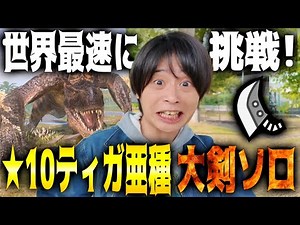 【モンハンNOW】★10ティガ亜種を大剣ソロで世界最速TA狙って挑戦！