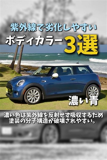 紫外線で劣化しやすい車のボディカラー3選+