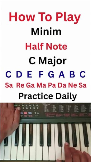 half note minim piano beginner tutorial shorts