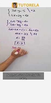Solve 3x-y=5 and 5x+2y=12: Elimination Method #Math #SystemOfLinearEquations