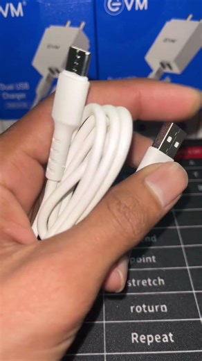 EVM Dual USB Wall Charger 5V2.4A with Type-C Cable Fast &Safe Adapter for Mobile & Accessories CH 04