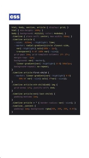 Simple Timeline Using HTML & CSS | Vertical Timeline Design