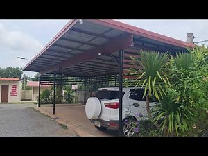 How to Build a Carport 2 car or 4 car sizes Concrete posts or steel posts. Freestanding Carport