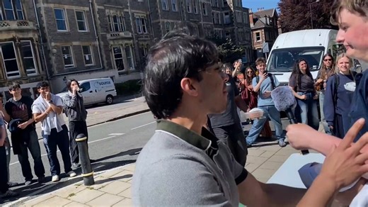 After finally reviewing the footage at Bristol, here’s an exclusive clip of two students grabbing me by the neck as I attempt to get my banner back from another student who stole it.This event had hundreds of students debating me on abortion, and many began cheering as I was being physically assaulted by a group of students while, at the same time, another student was stealing my equipment.There was only one police officer in attendance who, of course, had a rainbow lanyard on, and she refused t