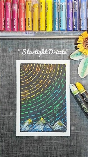 Easy Aurora Borealis Drawing with Oil Pastels 🎨 #Shorts #viralvideo