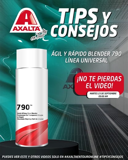 Mejora tus esfumes en un solo paso con el blender 790 de Axalta. ¡No te lo pierdas! solo en #AxaltaEnTourOnline | Axalta Repintado