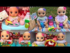BABY ALIVE Real as can be baby doll Twins Compilation | Feeding & Changing, Lunch routine and more