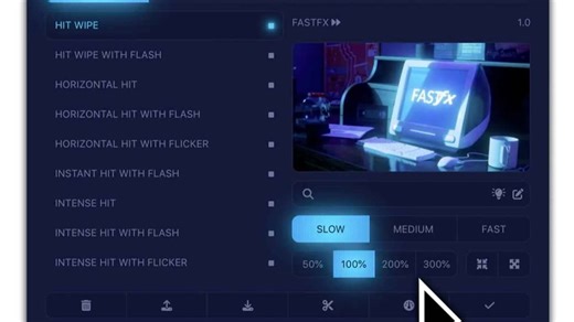 PR插件：一键生成高能量摇晃抖动、擦除、闪光、夜视、CRT效果、节奏、转场、风格化转场过渡视频效果-TINY TAPES – FASTFX