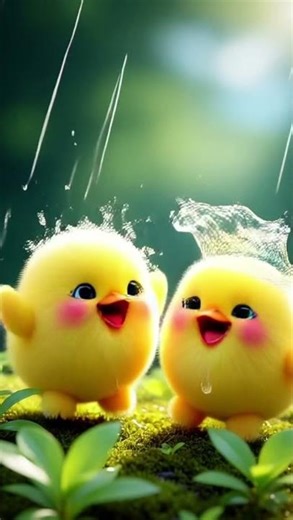 Funny Chicks Laughing in Rain | Cute Baby Chicks Video 🐥💦😂