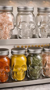 Adding a Touch of Skull Aesthetic to My Kitchen 💀🖤 #skull #trend #kitchen #spices | Skull passion