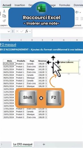 Raccourci Excel - SHIFT+F2⚡