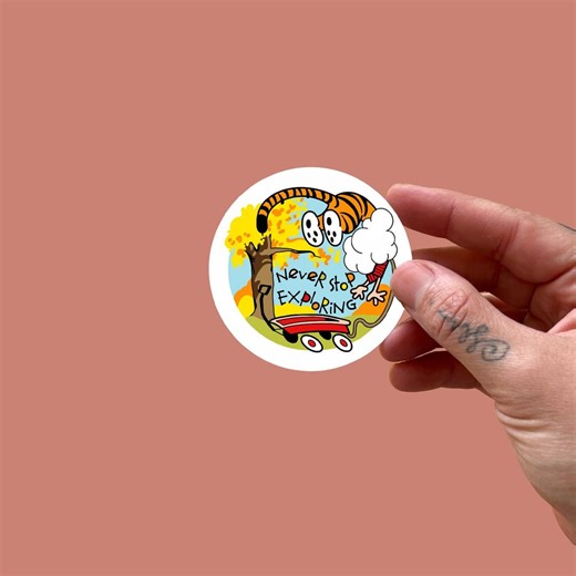 Calvin Hobbes Fan Art Never Stop Exploring Vinyl Sticker - Etsy UK