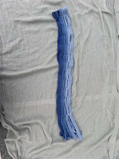 Blue Crochet Ladder Scarf With Fringe | Handmade Lightweight Scarf | Fall Winter or Spring Scarf -shopping is Included - Etsy