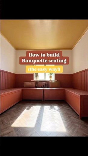 HOW TO MAKE DIY BANQUETTE SEATING - Transform a corner PRACTICAL can be PRETTY?! 🤎🧡🩷