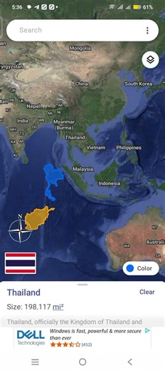 Thailand vs Afghanistan world size comparisongeography#song#world#geography#map#comparison#shorts