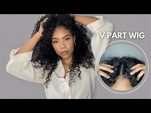 5 Minute Big Curly V Part Wig Install | NO LACE NO GLUE Ft. Nadula Hair