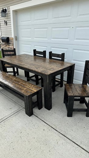 Rustic dining table set | Wood Work by Dan
