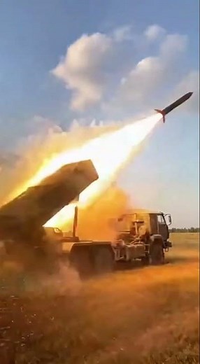 BM-21 Grad Salvo: Massive Artillery Strike & Cluster Impact 💥#military