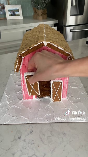 Gingerbread Barn!! #gingerbread #gingerbreadhouse #gingerbreadbarn
