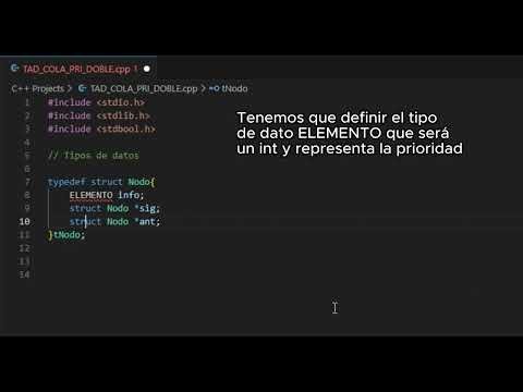 TAD Cola de Prioridad Doble en Lenguaje C Parte 1: Tipos de datos