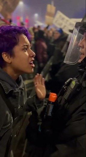 protester overreacting with demonstration