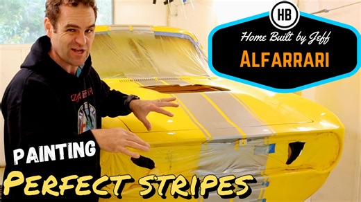 How to paint nice even stripes, easily, every time. Watch the full build at http://youtube.com/homebuiltbyjeff | Home Built By Jeff