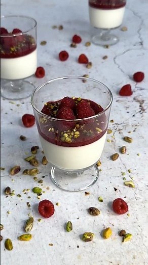 Panna Cotta with red berry coulis ✨