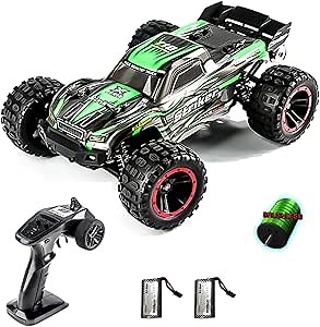 GoolRC 2105A Brushless RC Cars, 1:14 Scale Remote Control Car, 4WD 75KM/H High Speed RC Truck, All Terrains Off-Road Monster Trucks, 2.4GHz Electric Vehicle with 2 Batteries for Adults (Green)