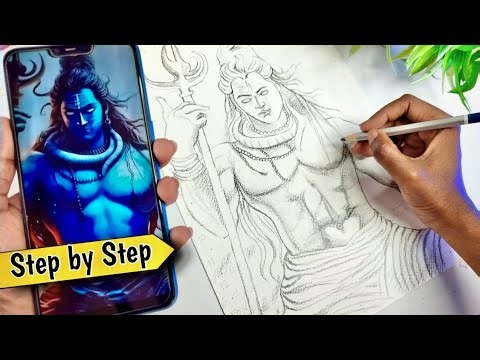 Angry Lord Shiva Drawing, Mahadev Drawing, Outline Tutorial