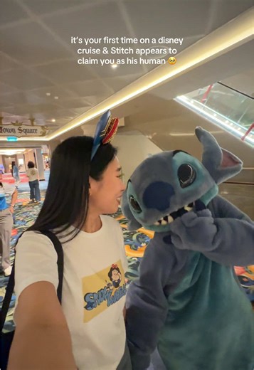 getting welcomed onboard the disney adventure cruise by Stitch was not on my bingo card… but I’ll take it 😭💙 #disneycruise #disneyadventure #stitch #liloandstitch
