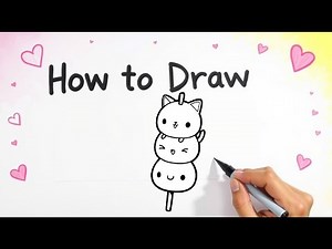 How To Draw A Mochi Kawaii Lollipop🍡✨ 🍭| Step By Step | Easy Drawing | 🍡✨🍭