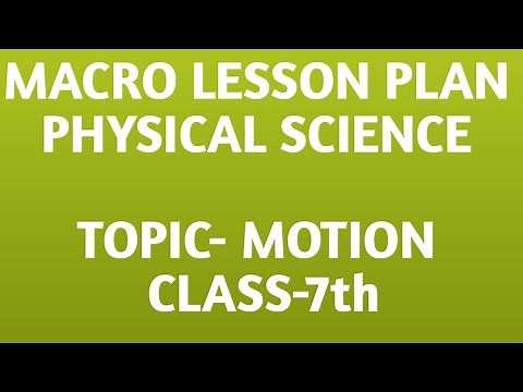 Physical Science macro lesson plan on Motion B.Ed. in english | Motion macro lesson plan Science