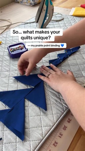 The Pinned Prairie on Instagram: "In case you missed it earlier this week, I posted my first tutorial on how I make my continuous prairie points. Check out the pinned post on my page 💙 #babyshowergift #babyblanket #newborngift #babyquilt #quilting"