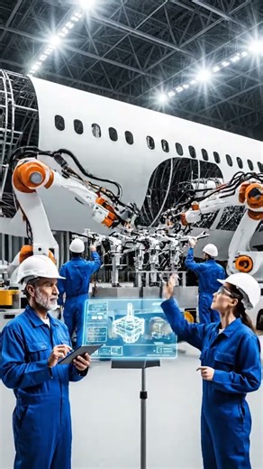 Timelapse video of the airplane manufacturing process. #shorts #aircraft