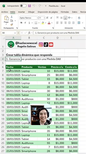 Rogelio Salinas | Hazlo Con Excel on Instagram: "🚀 Aprende a usar DAX en Excel para calcular ganancias sin complicaciones 🎖️No te pierdas la Semana Excel Imparable, 4 clases gratuitas en vivo con certificado 🚀. Comenta “Excel” o visita el enlace en la biografía para registrarte ¡Corre! #DAXExcel #TablaDinámica #PowerPivot #AnálisisDeDatos #ExcelAvanzado #MedidasDAX #GananciasExcel #OptimizacionDatos #ExcelTips #SemanaExcel"