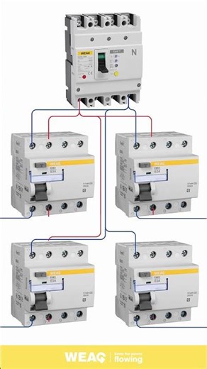 Inside a Professional Electrical Board: MCCB Controlling 4 RCCBs.