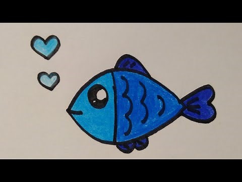 สอนวาดรูปปลาแบบง่ายๆ​ | Drawing​ a​ Cute​ Fish easy​ for​ Beginer | My​ Sky​ Channel.