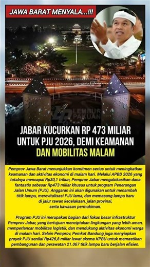 West Java allocates Rp. 473 billion for street lighting in 2026. #kdm #dedimulyadi #governorofjabar