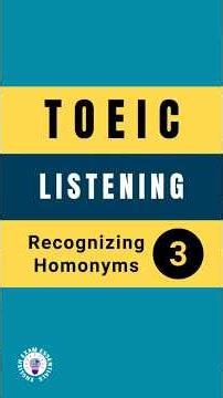TOEIC Vocabulary Trap: Homonyms Quiz
