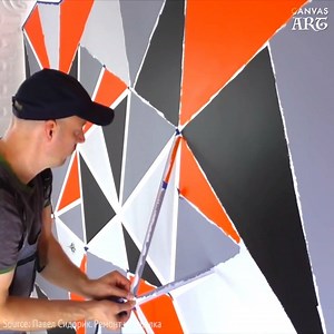 8.9M views · 1.7K shares | Geometric painting is a cheap and easy way to make your wall look fantastic  | Canvas Arts | Facebook