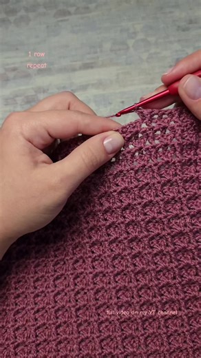 Lace Waffle Crochet Pattern: Easy 1 Row Repeat Tutorial