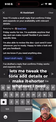 How to reply to emails in 10 seconds using AI on your phone.