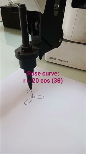 Rose curve; r = 20 cos (3θ) by Dobot Magician